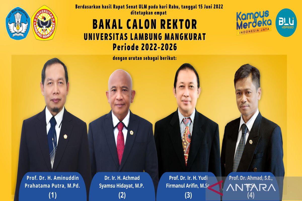Tiga calon rektor berebut pimpin Universitas Lambung Mangkurat