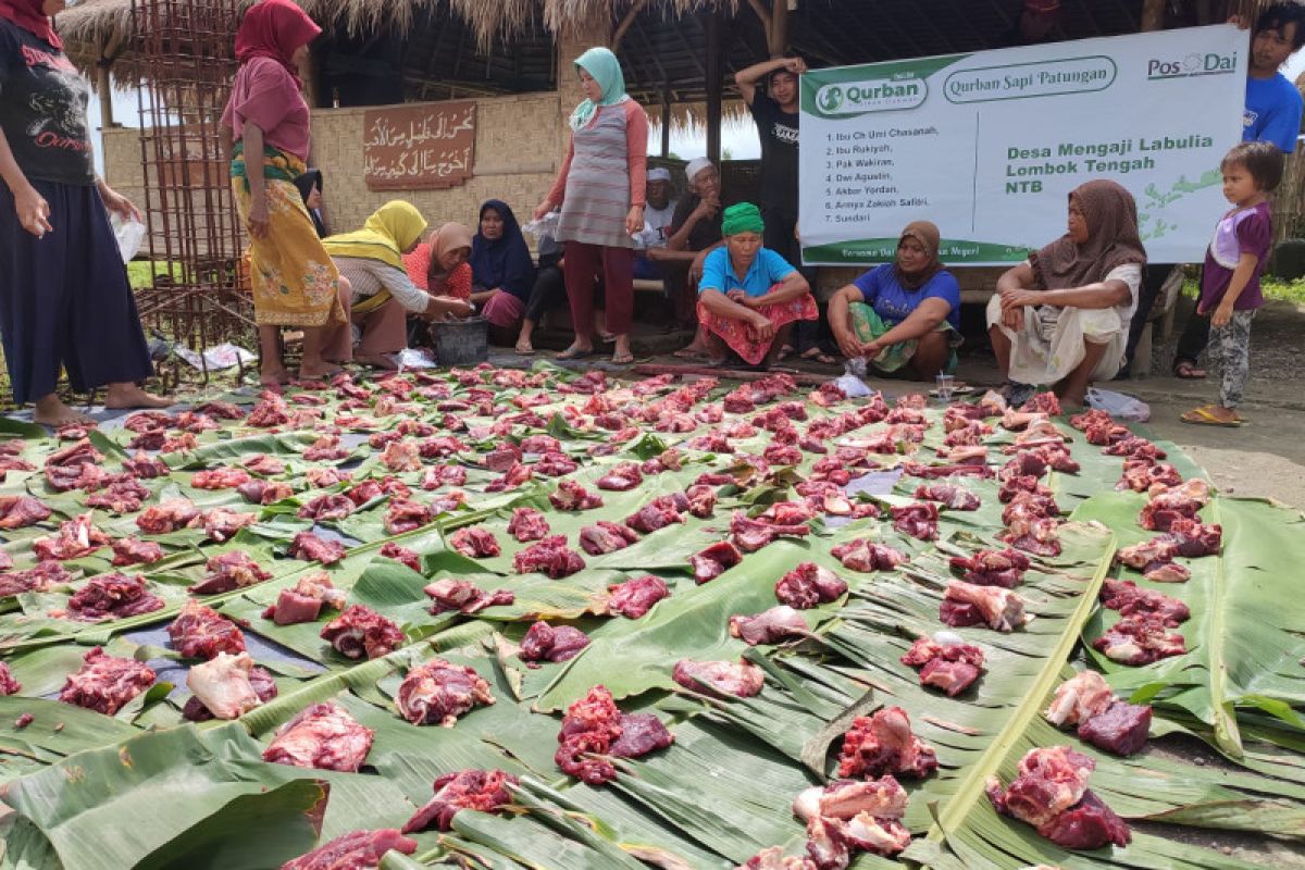 Pos Dai menyalurkan hewan kurban ke Desa Mengaji di Lombok Tengah