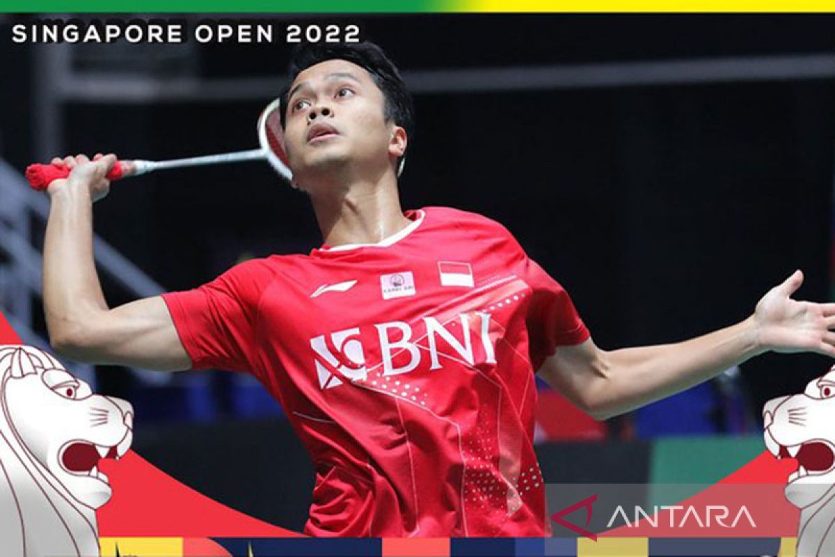 Pertemuan perdana Ginting dan Naraoka di final Singapura Open