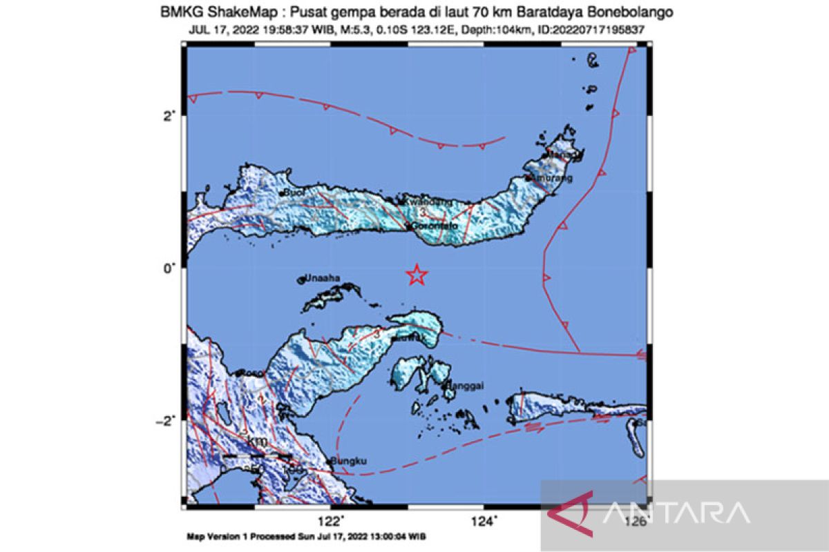 Gempa Bone Bolango terasa hingga beberapa wilayah di Gorontalo