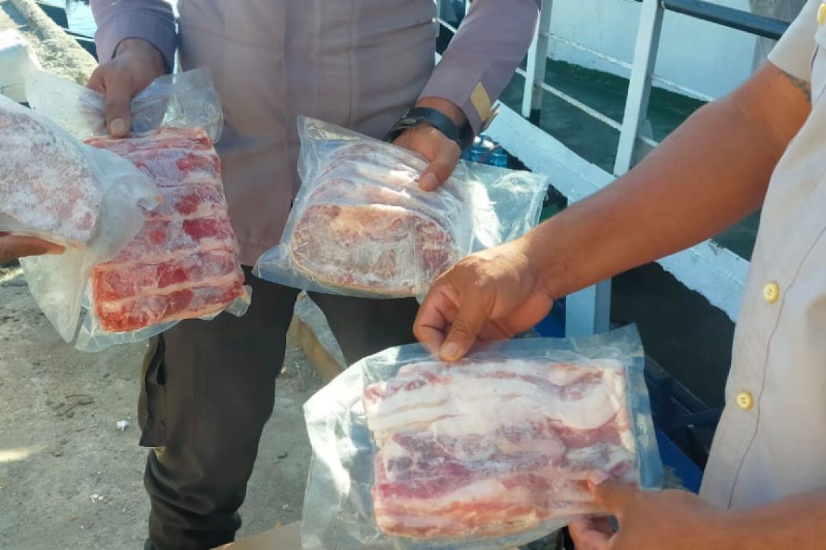 Karantina Kupang amankan 60 kg daging hewan berkuku belah dari Jawa Timur