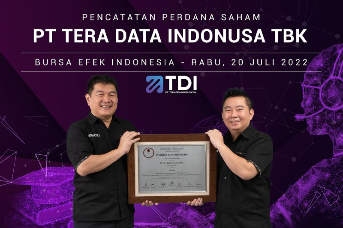 Resmi melantai di bursa, Tera Data Indonusa raih dana Rp145,62 miliar