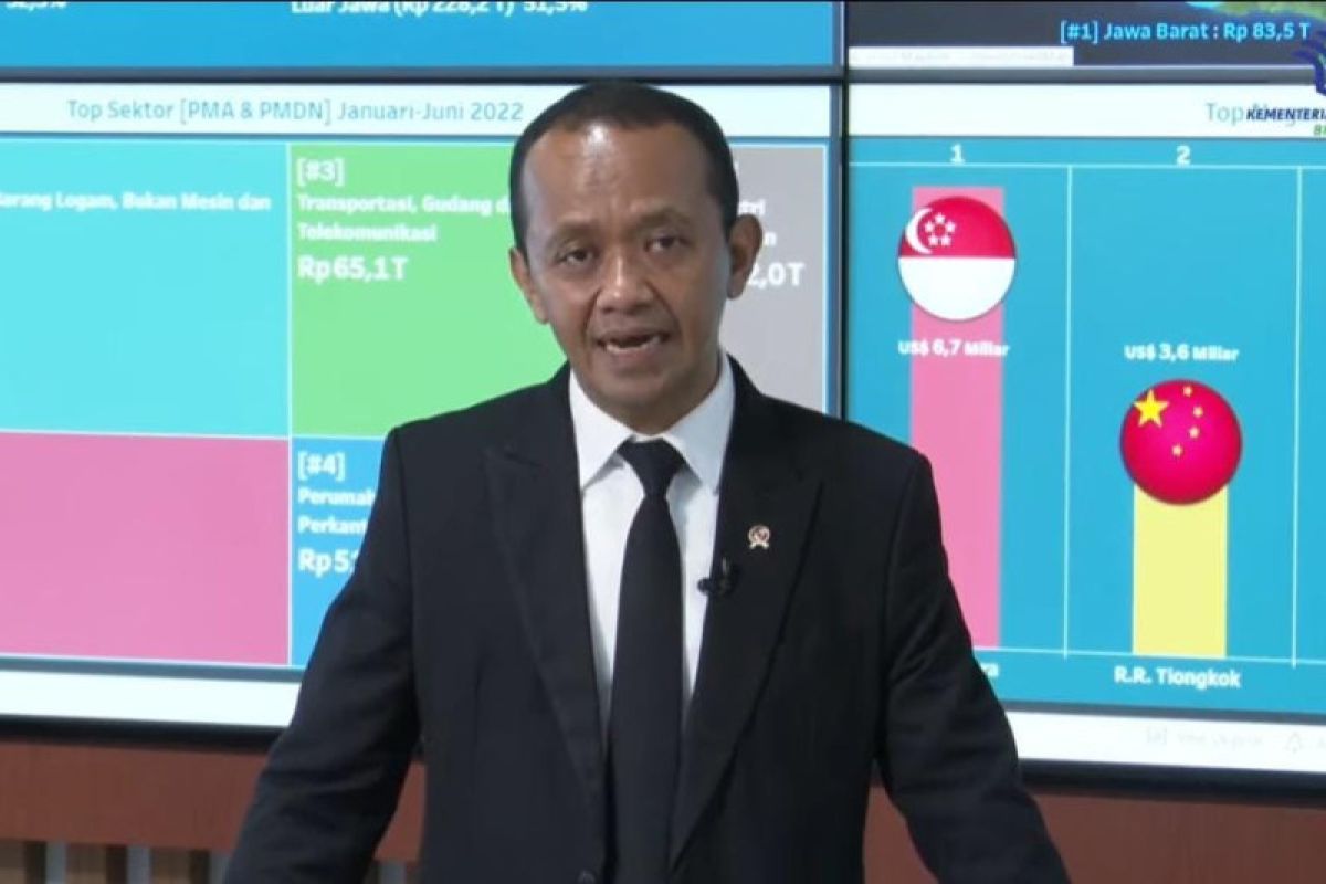 Ini negara paling paling banyak investasi sepanjang Semester I 2022