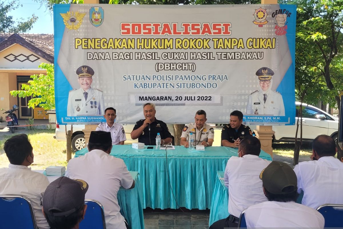 Bea dan Cukai  dan Satpol PP Situbondo sosialisasikan penegakan hukum rokok ilegal