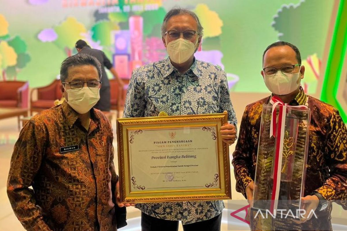 Pemprov Bangka Belitung raih Penghargaan Nirwasita Tantra dari Kementerian LHK