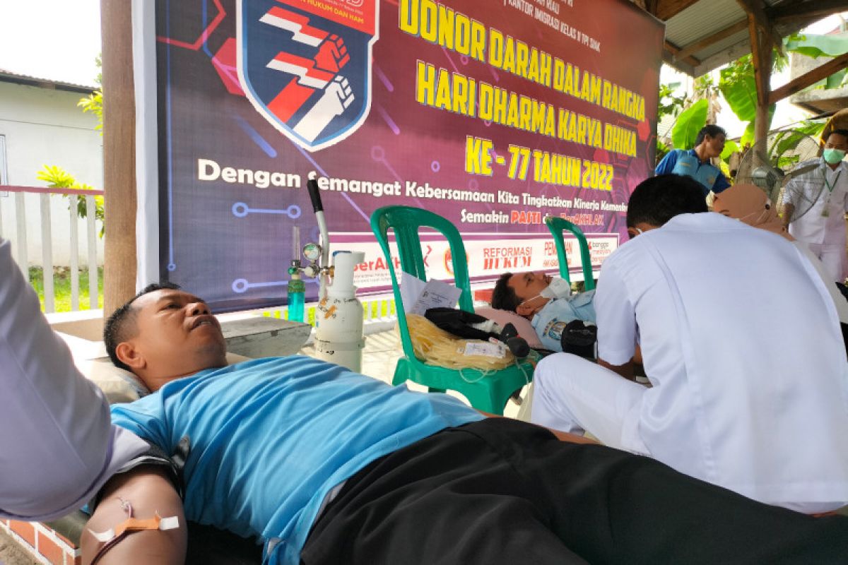 Peringati Hari Dharma Karya Dhika ke-77, Rutan dan Imigrasi Siak gelar donor darah