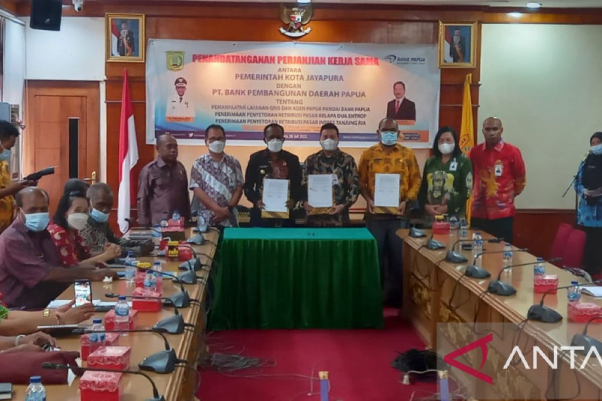 Pemkot Jayapura MoU dengan Bank Papua untuk tertibkan retribusi pasar