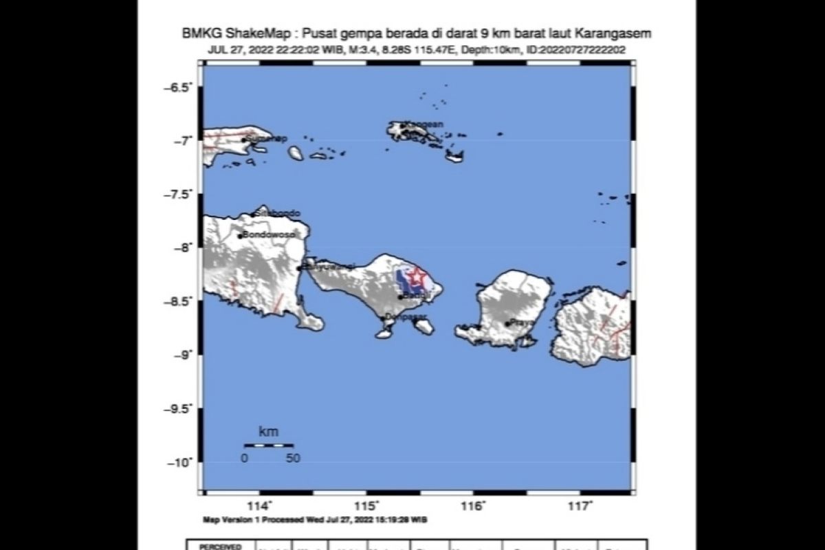 BMKG: Gempa dangkal magnitudo 4.1 kembali guncang Karangasem Bali