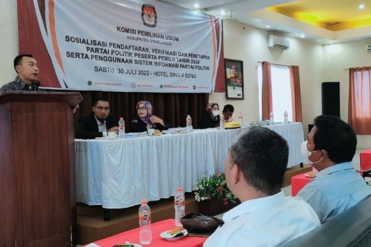 KPU Simalungun sosialisasikan pendaftaran partai politik peserta Pemilu 2024