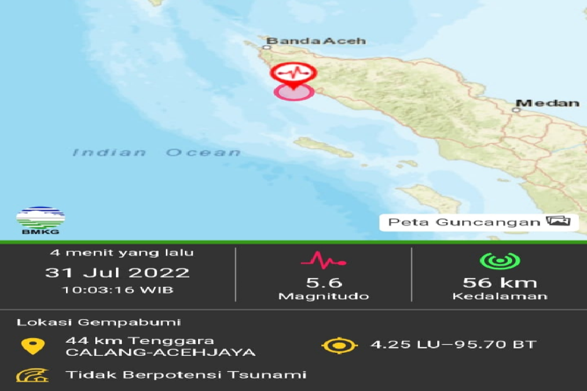 Warga Banda Aceh ikut rasakan gempa yang guncang Aceh Jaya