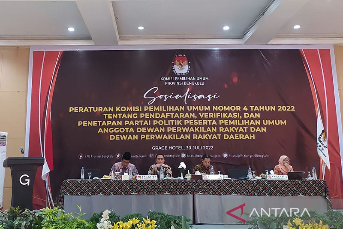 KPU Bengkulu sosialisasikan Peraturan KPU Nomor 4 ke pengurus parpol