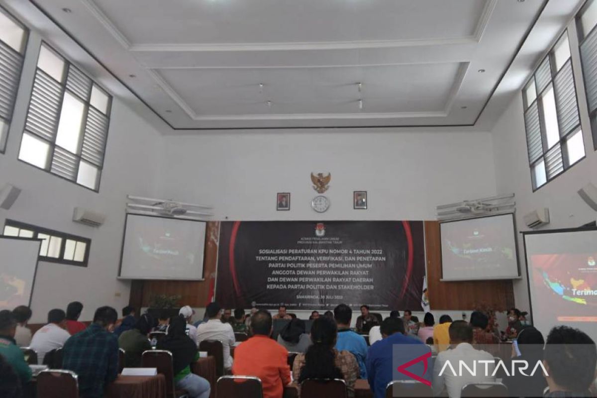 KPU Kaltim gelar sosialisasi peraturan No 4 tentang pendaftaran parpol