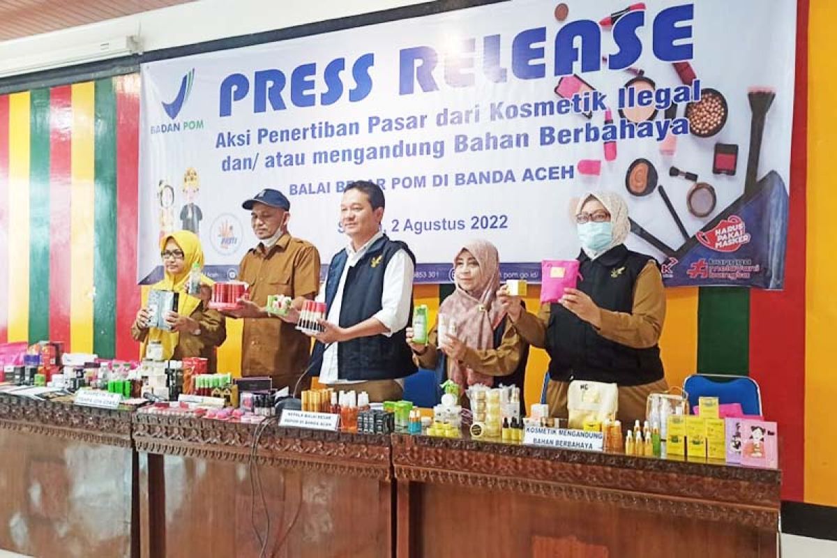 BBPOM sita 2.920 kosmetik ilegal di Aceh