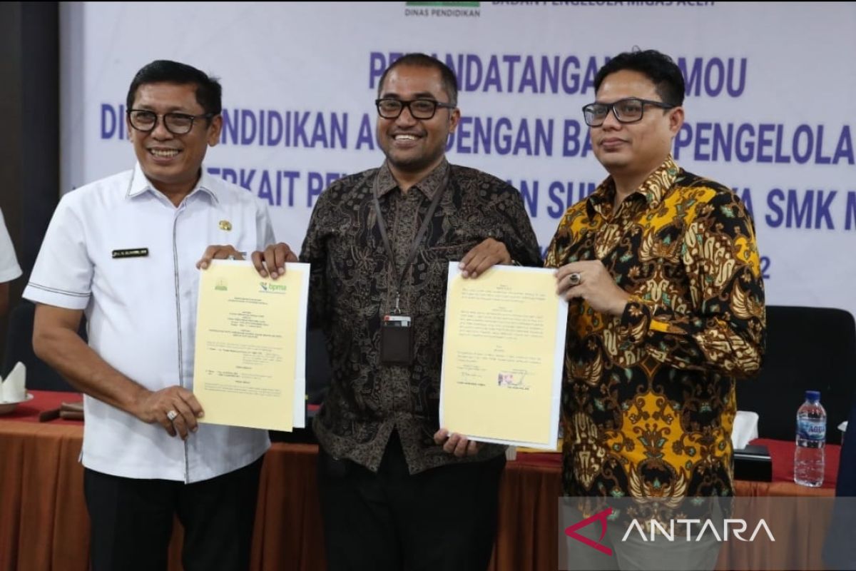 Disdik Aceh -BPMA teken MoU pendidikan industri migas untuk sekolah vokasi