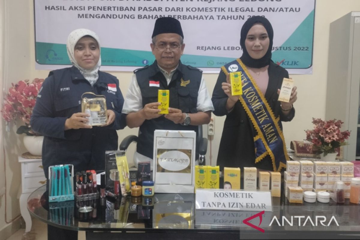 BPOM Rejang Lebong menemukan ratusan produk kosmetik ilegal