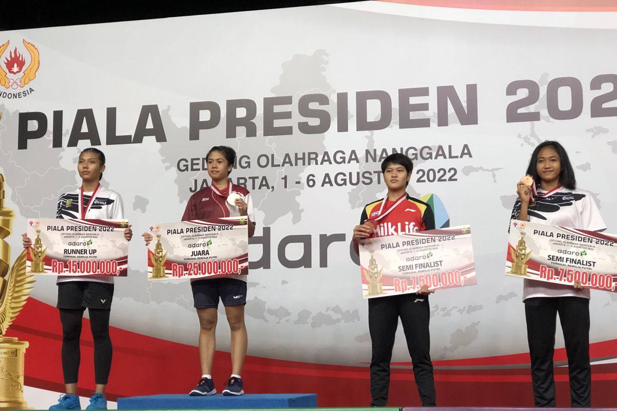 Gelar tunggal putri Piala Presiden jadi kejutan manis bagi PBSI Sumut