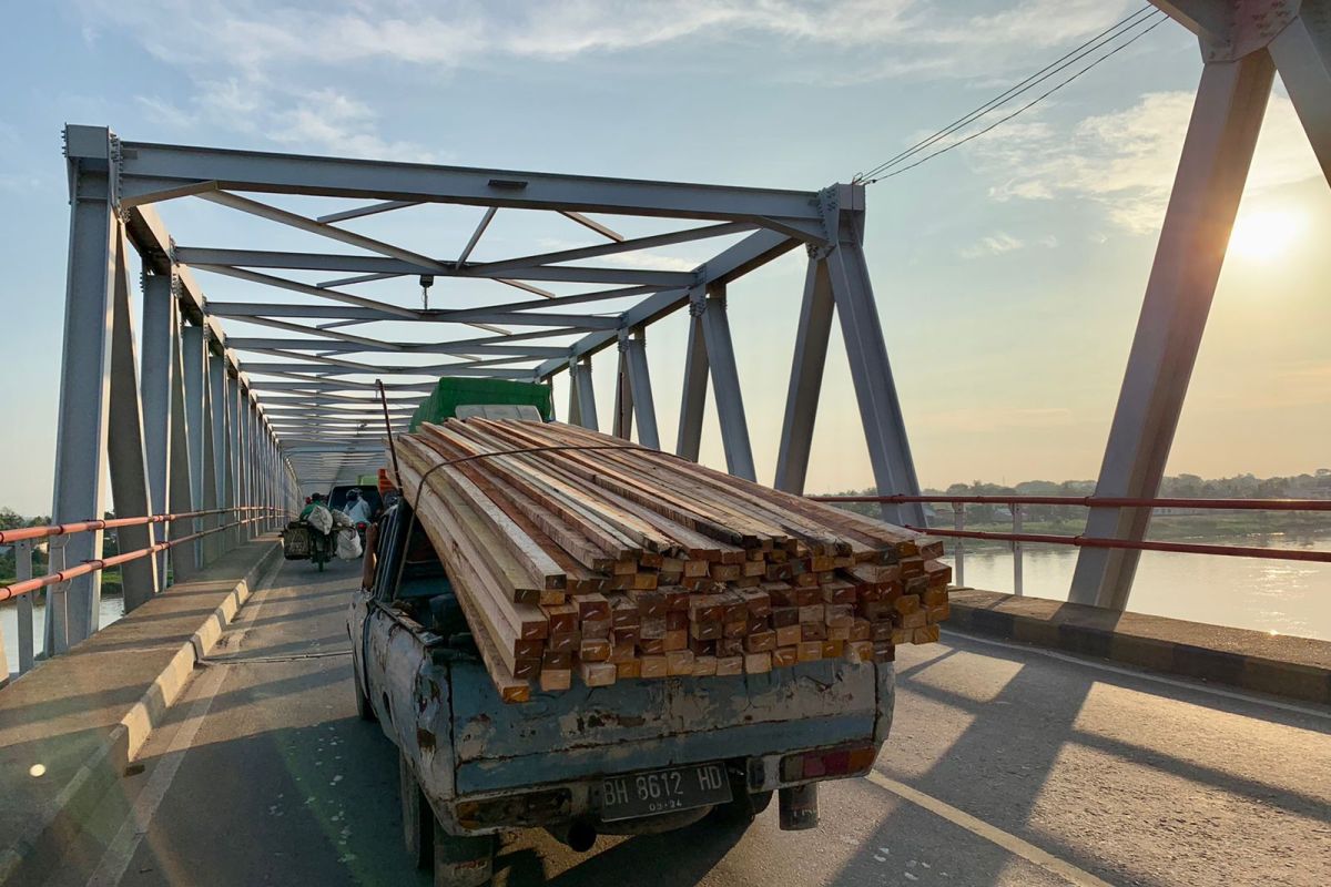 Angkutan kayu olahan di Jambi