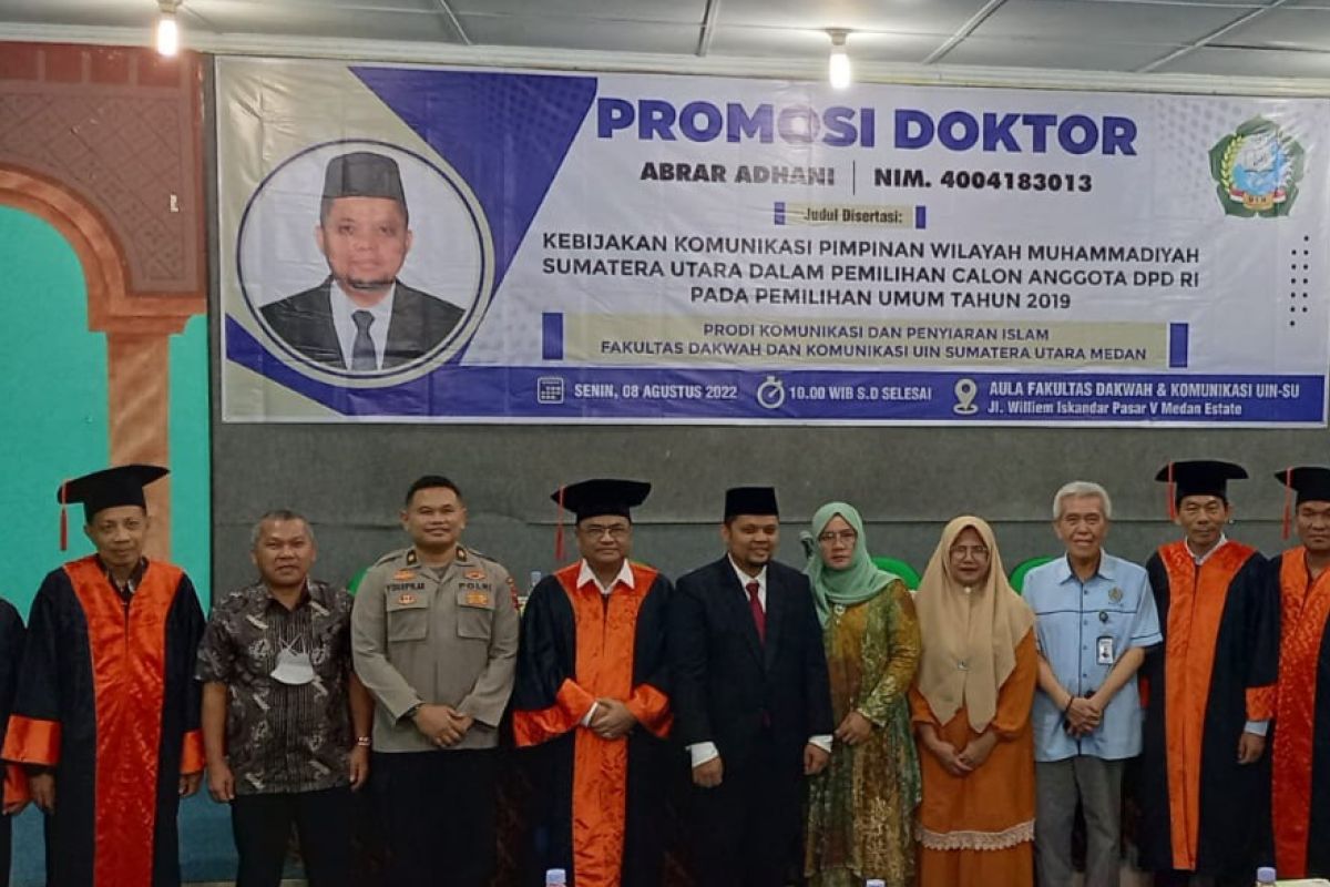 Teliti surat PWM Sumut terkait calon DPD, Wakil Dekan 1 FISIP UMSU raih doktor Komunikasi Islam Medan