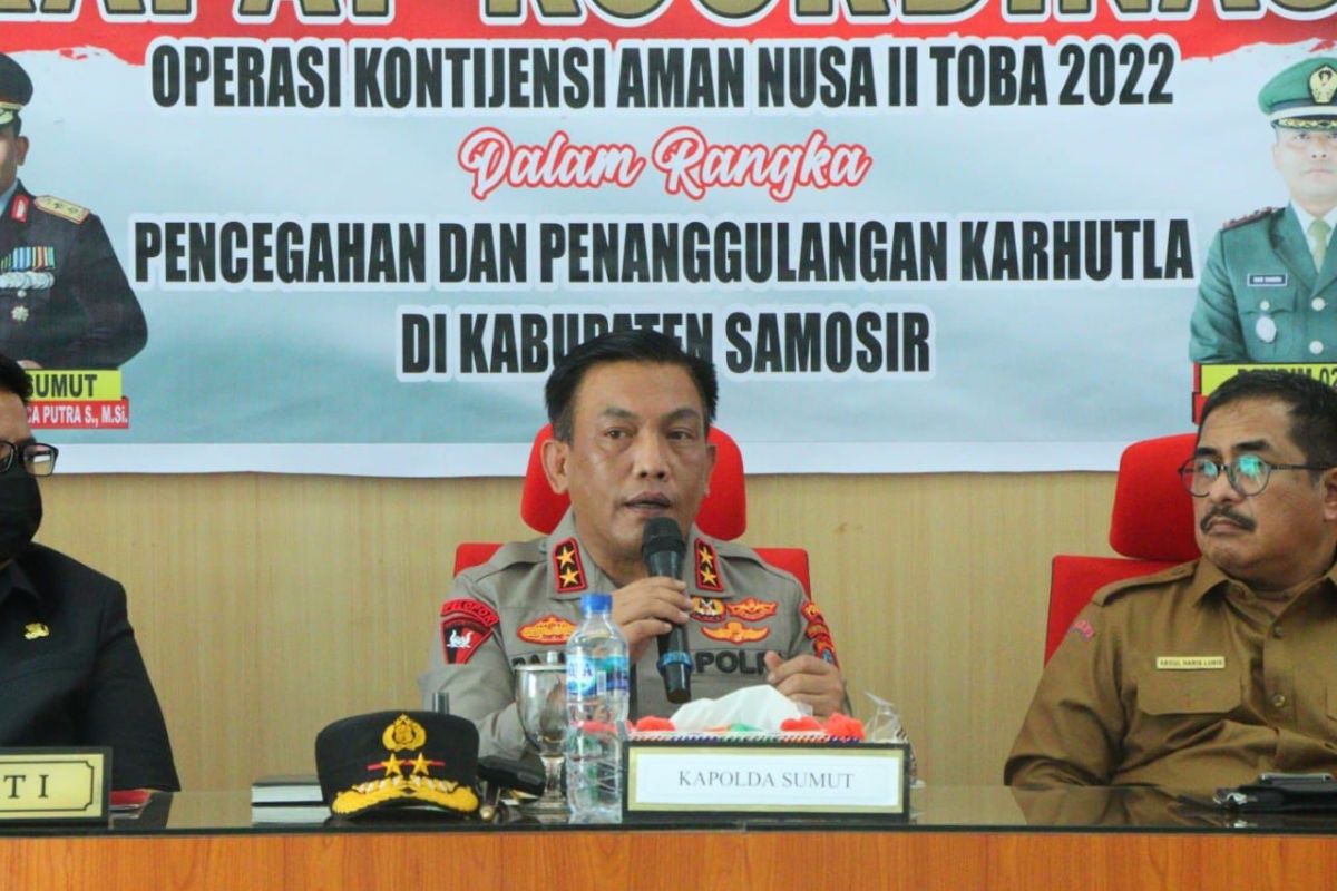 Polda Sumut gelar rakor kontijensi cegah karhutla di Samosir