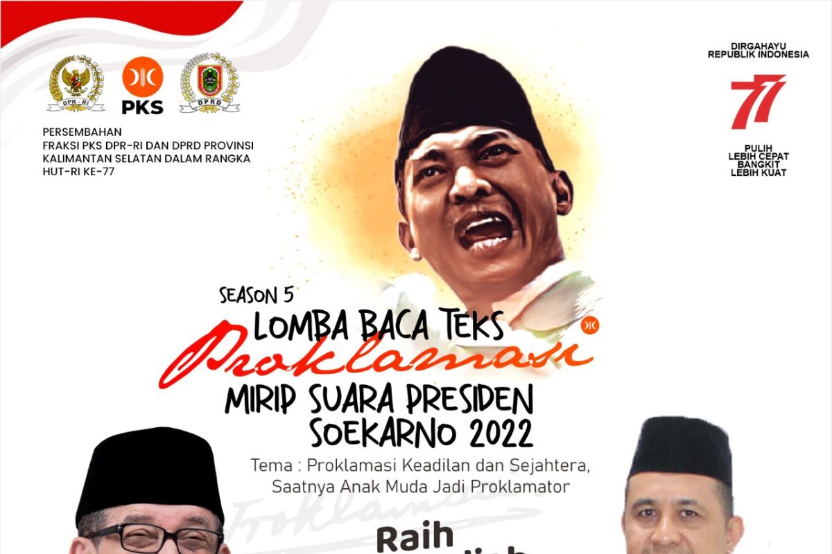 Fraksi PKS kembali gelar lomba baca Teks Proklamasi mirip suara Presiden Soekarno