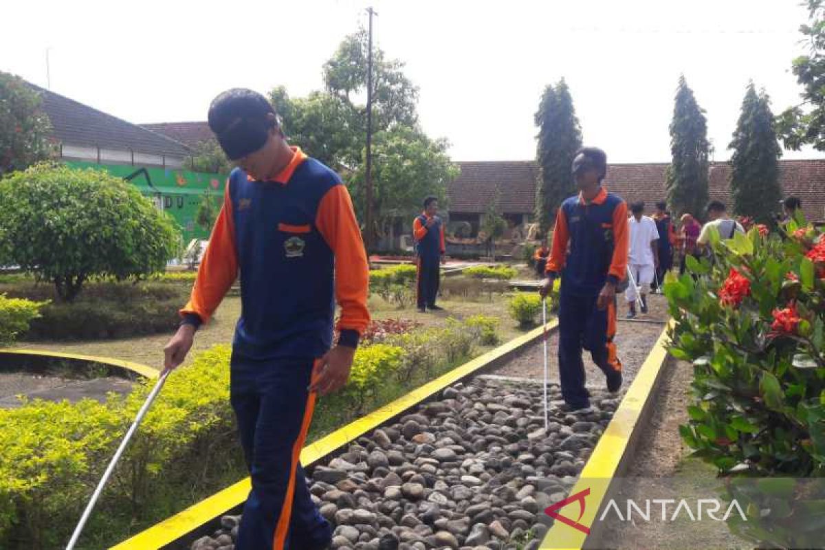 Tetap ceria, tunanetra lomba adu cepat jalan meriahkan HUT RI