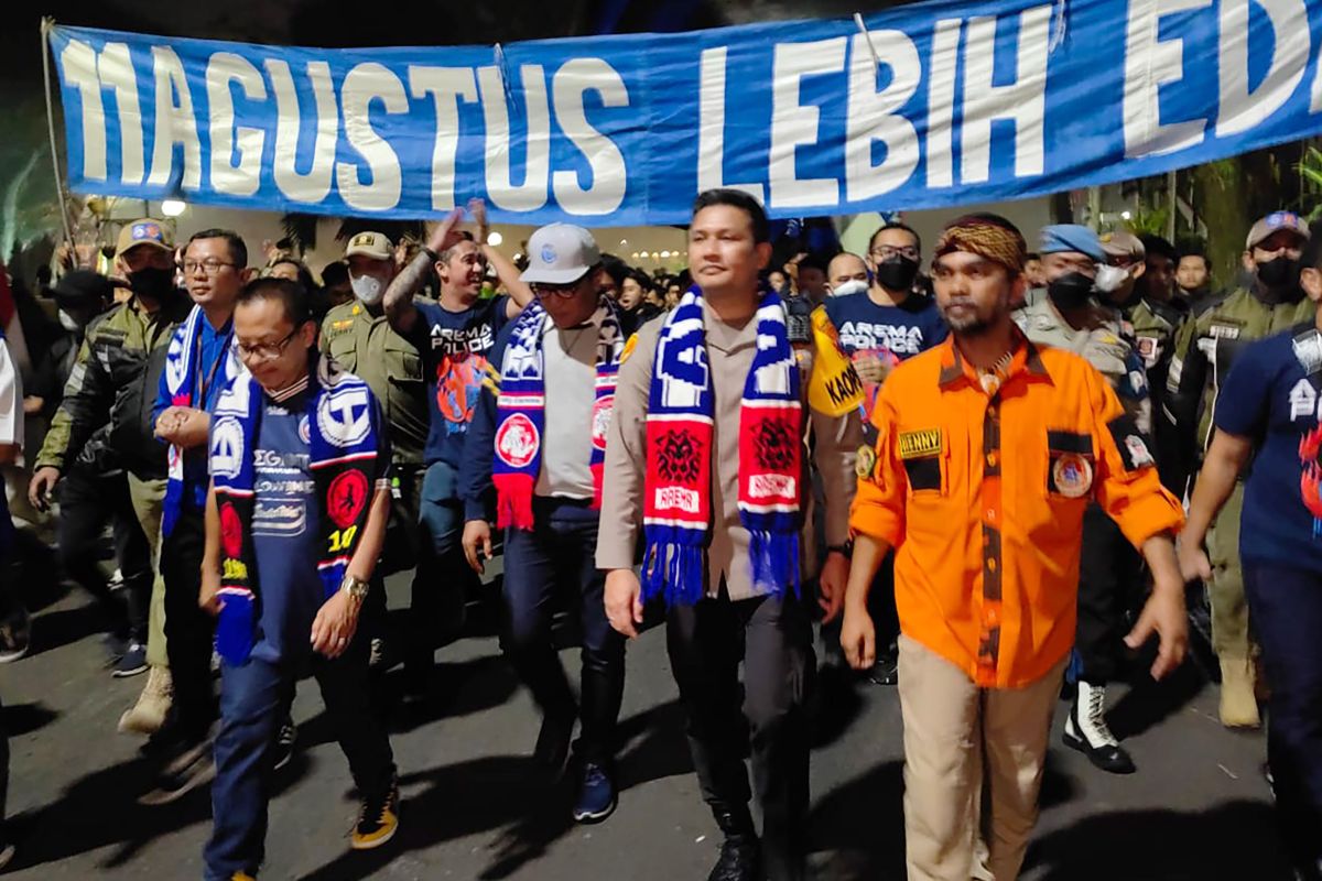 Peringatan HUT ke-35 Arema FC di Malang berjalan kondusif
