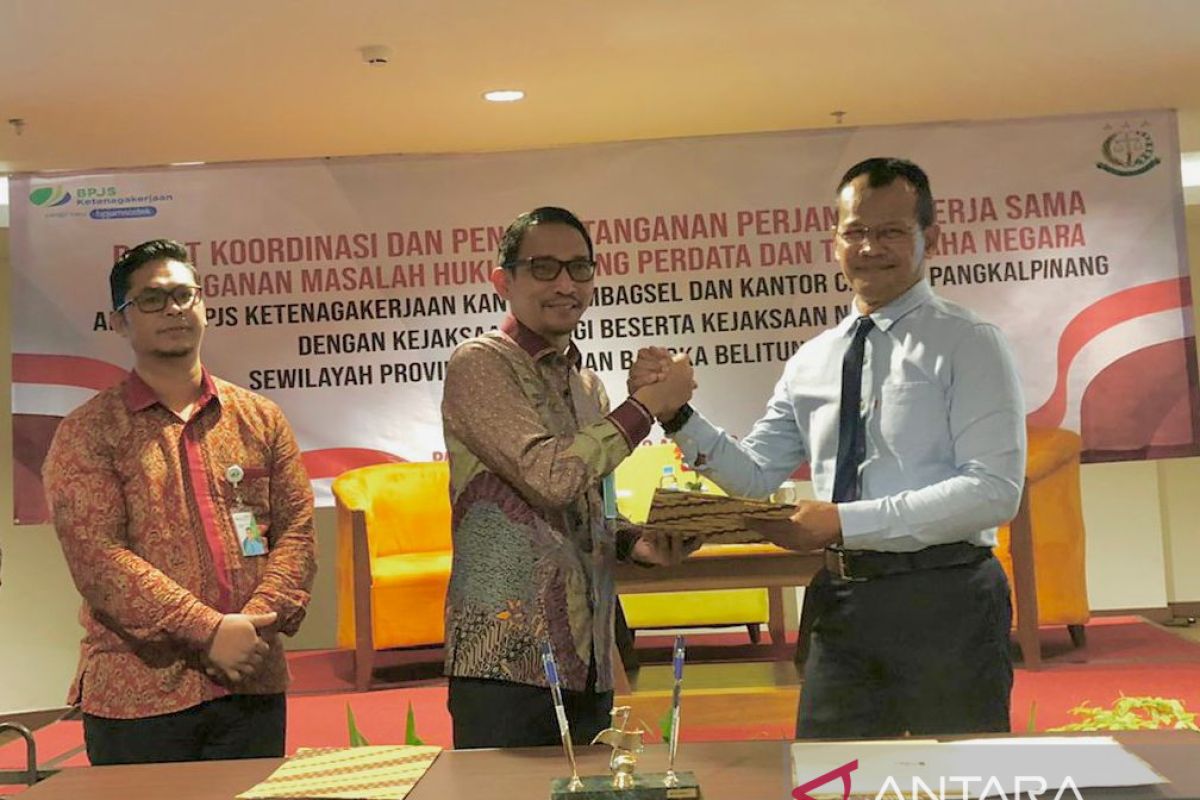 BPJS Ketenagakerjaan gelar Monev dan MoU dengan Kejaksaan Bangka Belitung