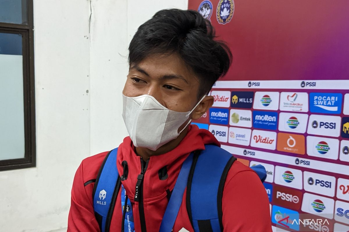 Gelandang Indonesia Kafiatur Rizky tak bisa berkata-kata usai cetak gol di final AFF U-16