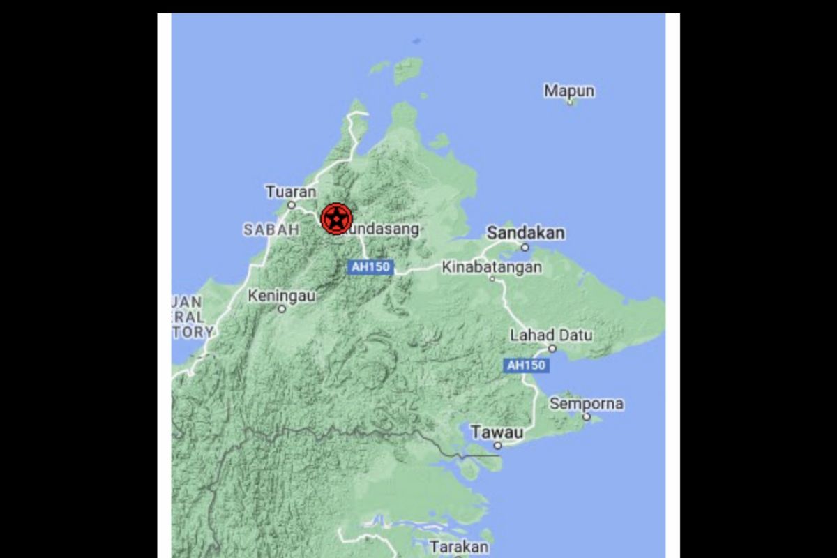 Gempa bumi M 3,1 terjadi di Kundasang, Sabah