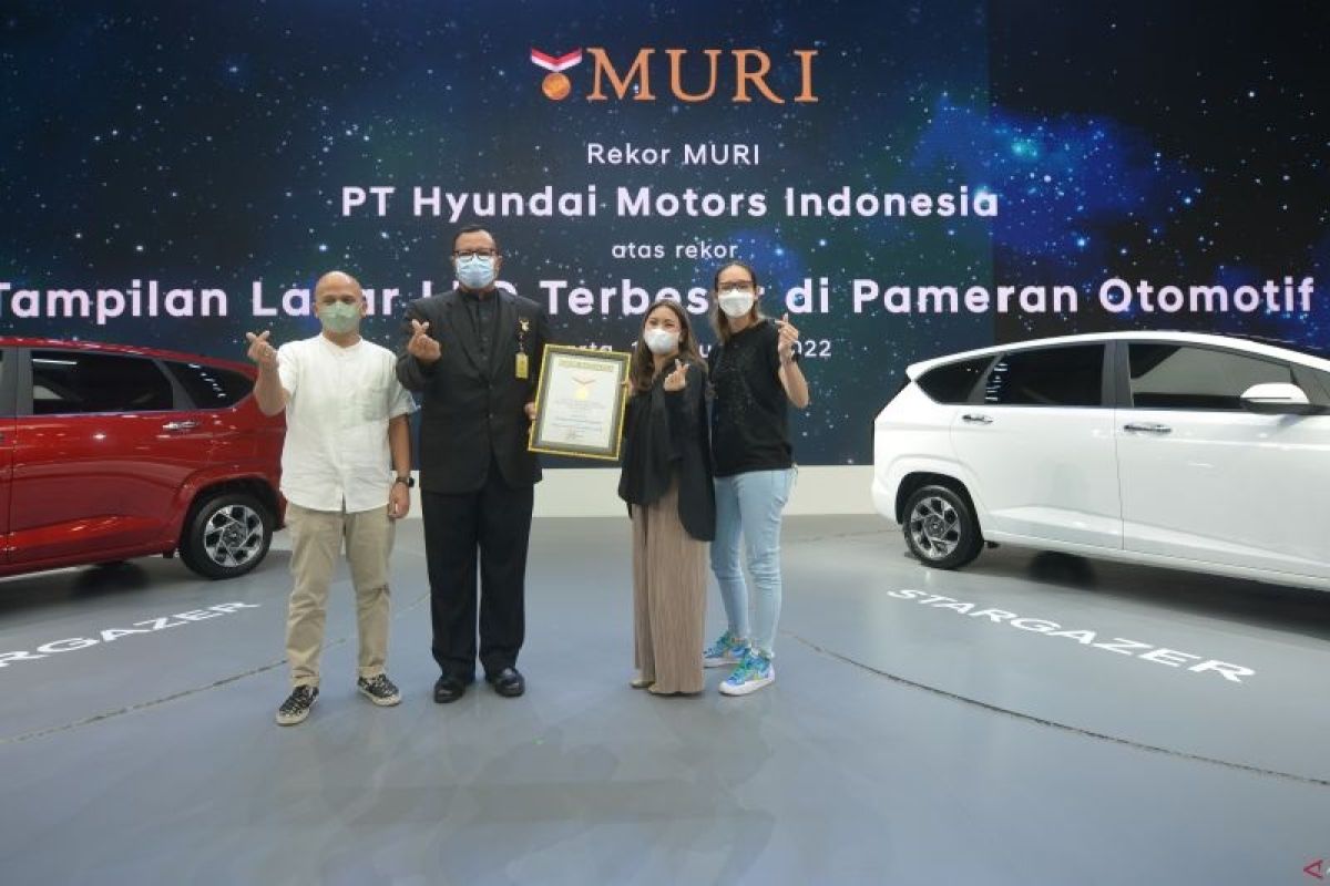 Hyundai cetak rekor MURI untuk "Tampilan Layar LED Terbesar" di GIIAS 2022