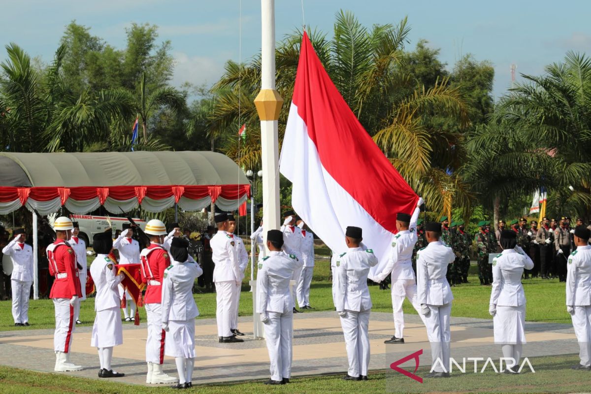 Upacara peringatan HUT ke-77 RI di Balangan berlangsung khidmat