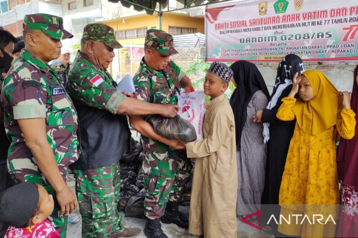 Kodim-PPAD-HIPAKAD santuni 77 orang anak yatim piatu