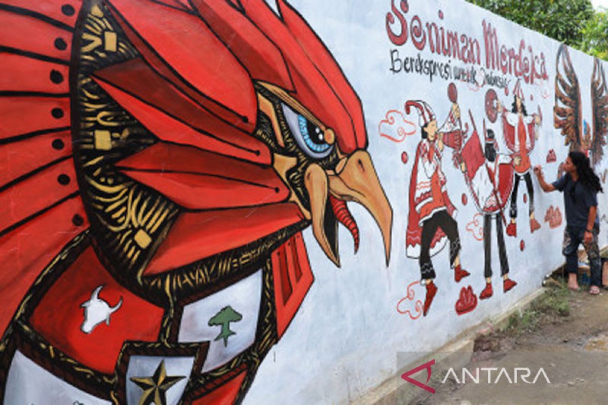 Mural HUT ke-77 Kemerdekaan RI