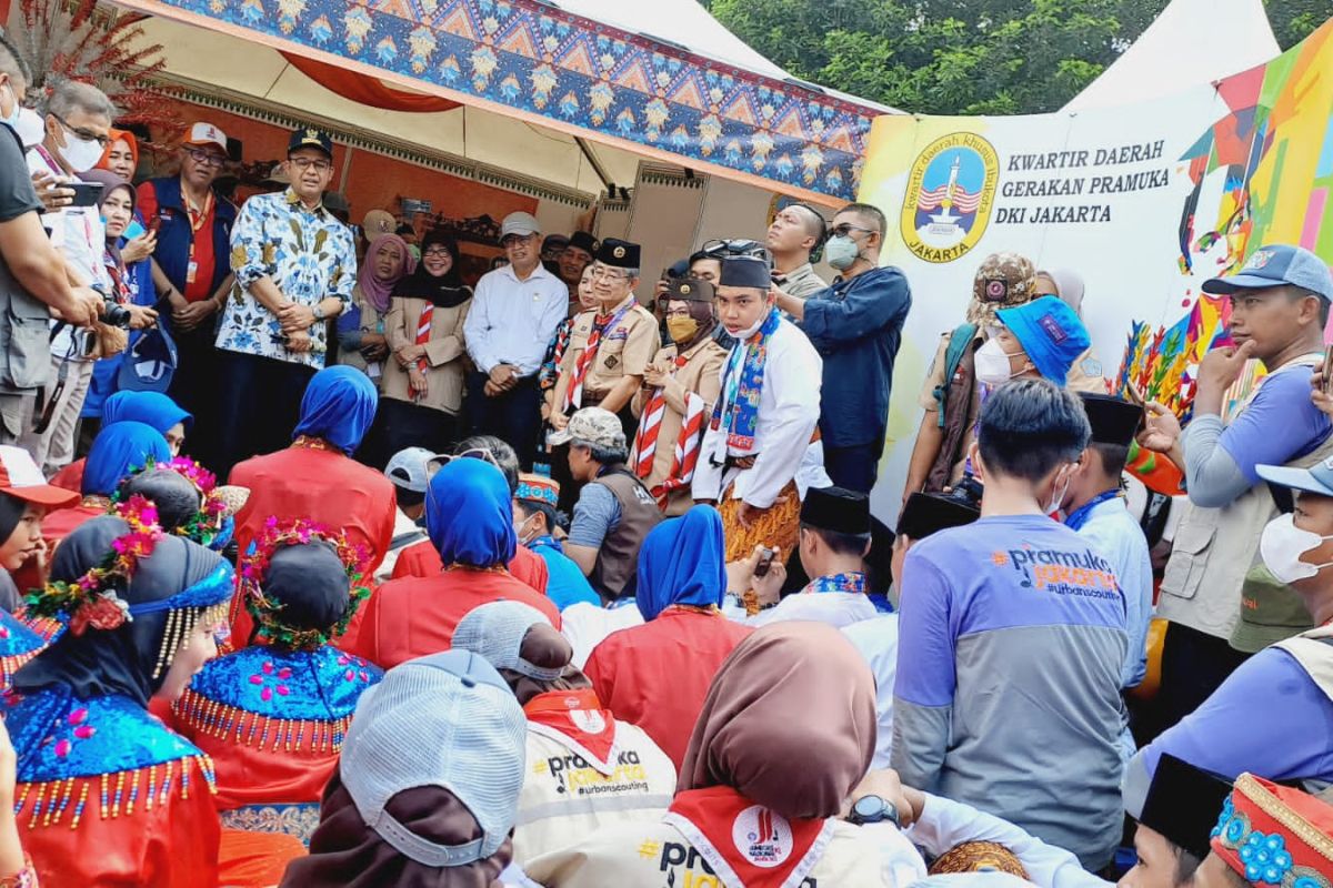 Anies sampaikan pesan kepada  Pramuka agar selalu bersemangat