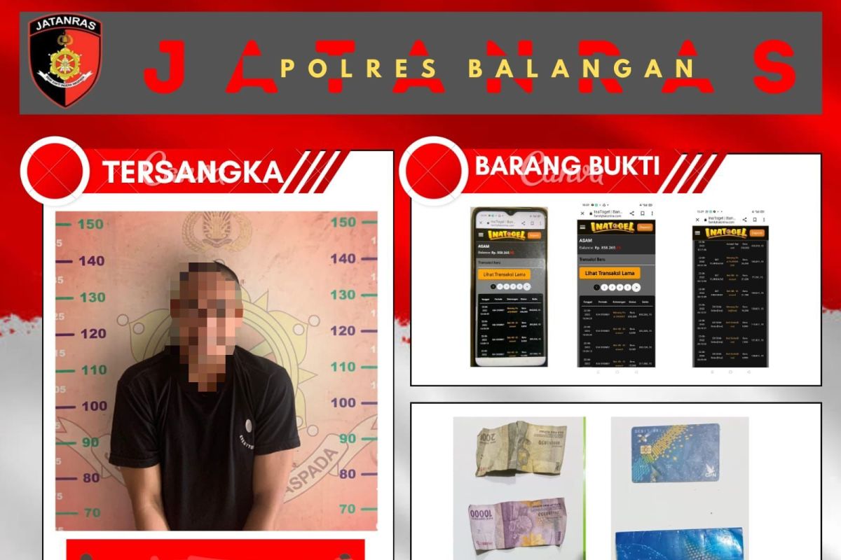 Asik berjudi online seorang pemuda diamankan polisi di warkop