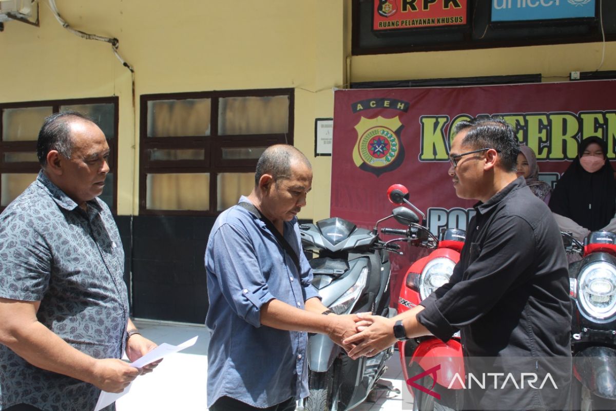 Polresta Banda Aceh kembalikan sepeda motor warga yang dicuri pria asal Sumut