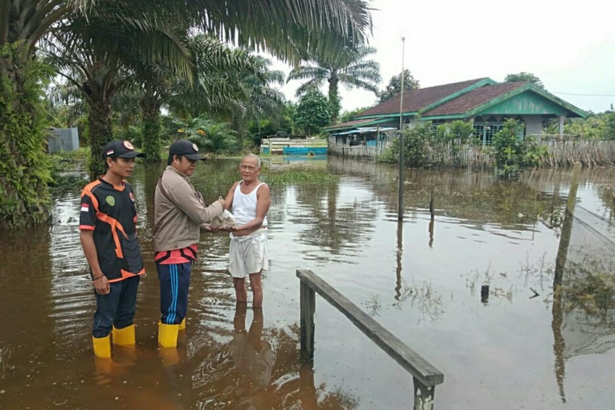 Kondisi banjir di Kabupaten Penajam Paser Utara mulai surut