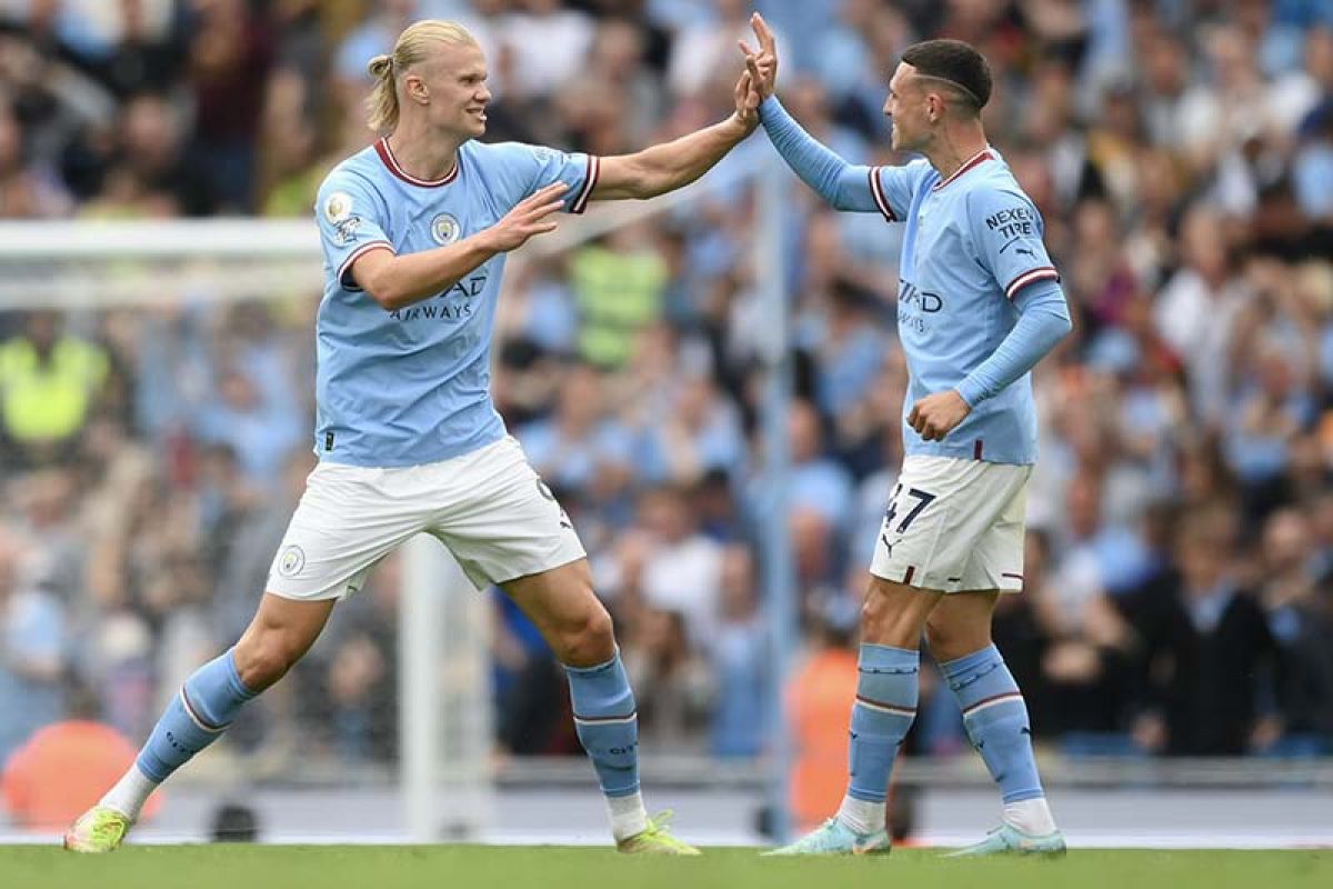 Manchester City kalahkan Crystal Palace 4-2, berkat tiga gol Erling Halaand