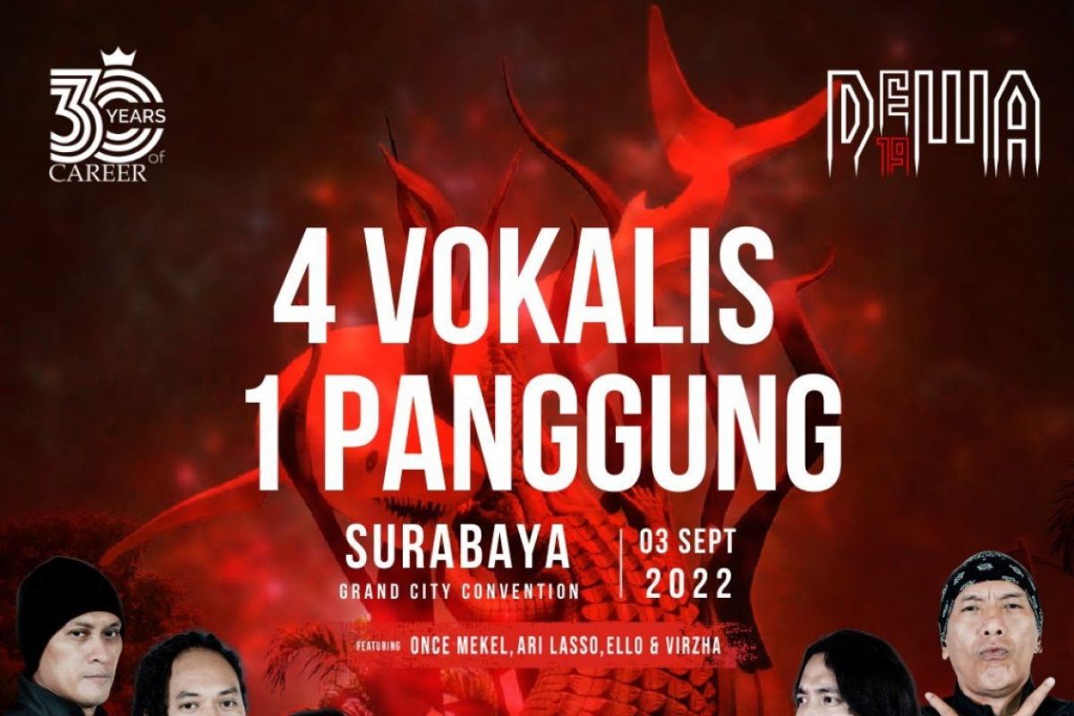 Konser Dewa 19 di Surabaya usung empat vokalis dalam satu panggung