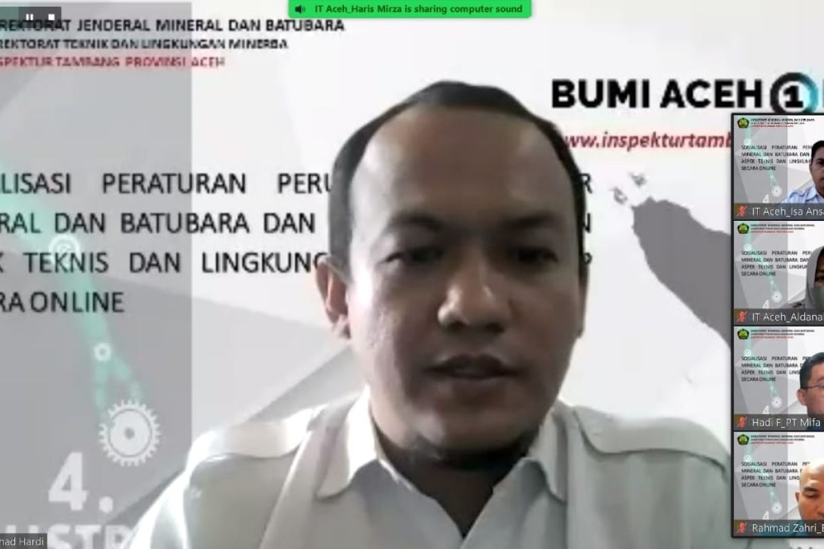Kementerian ESDM sosialisasi peraturan minerba ke pemegang IUP di Aceh