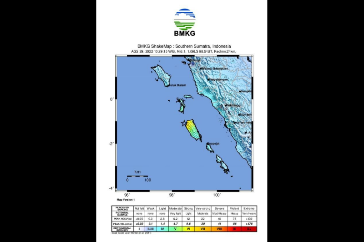 Gempa magnitudo di Kepulauan Mentawai terasa hingga Pekanbaru