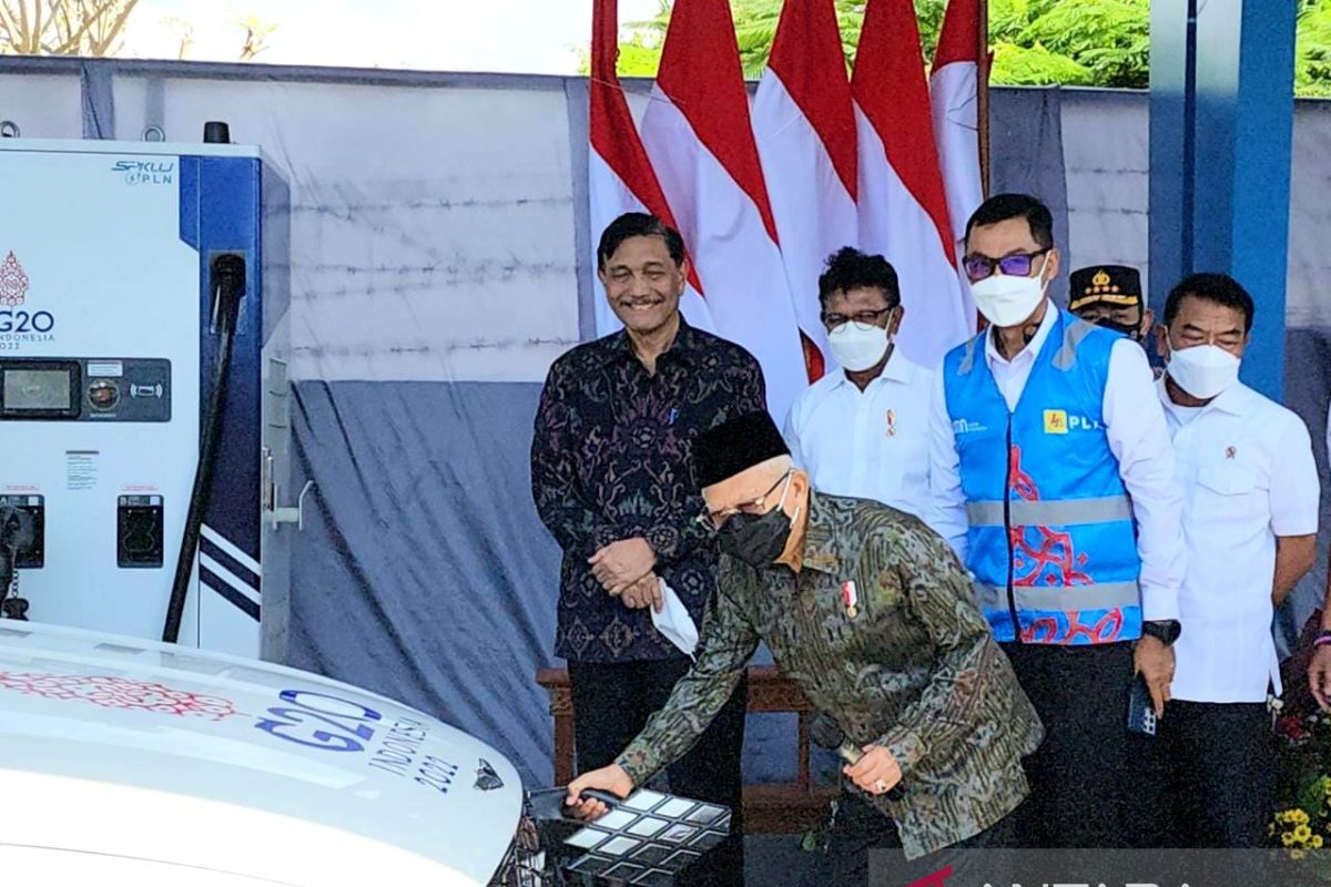 Wapres Ma'ruf Amin tinjau kesiapan SPKLU PLN, sambut puncak acara Presidensi G20