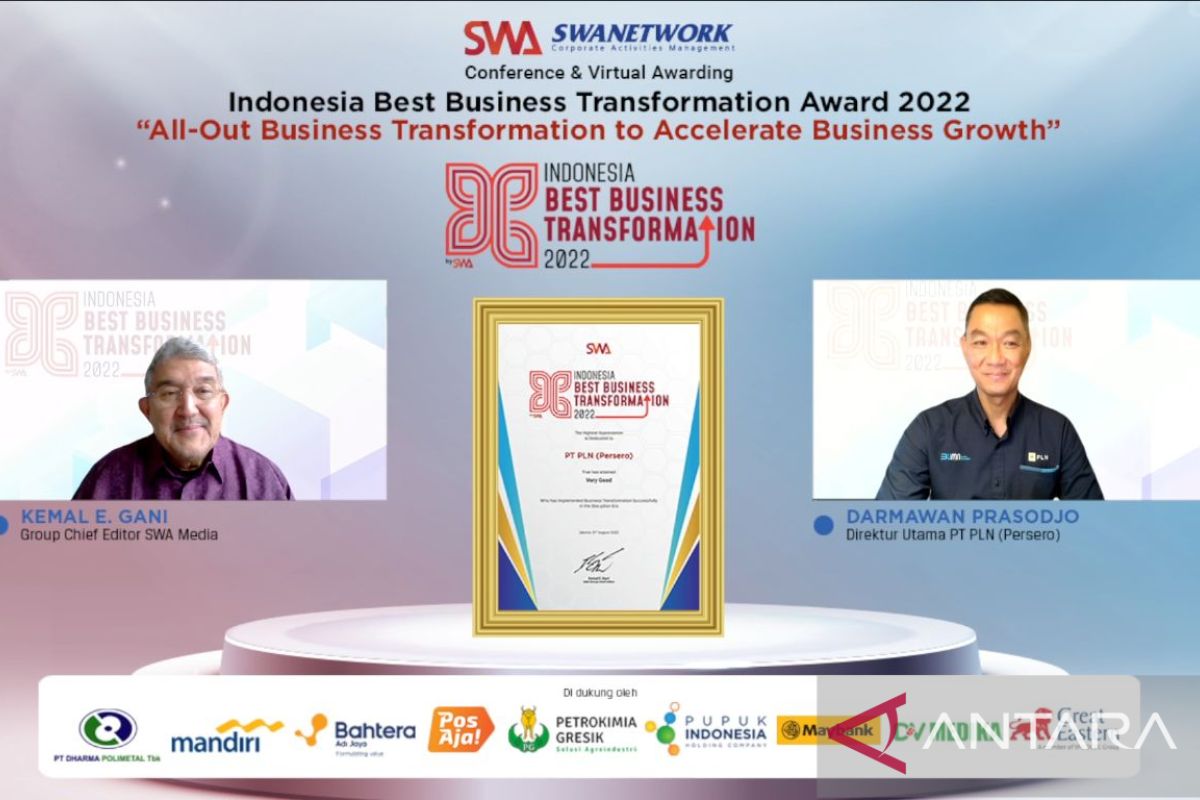 Berhasil hadapi era disrupsi, PLN sabet penghargaan Indonesia "Best Business Transformation"