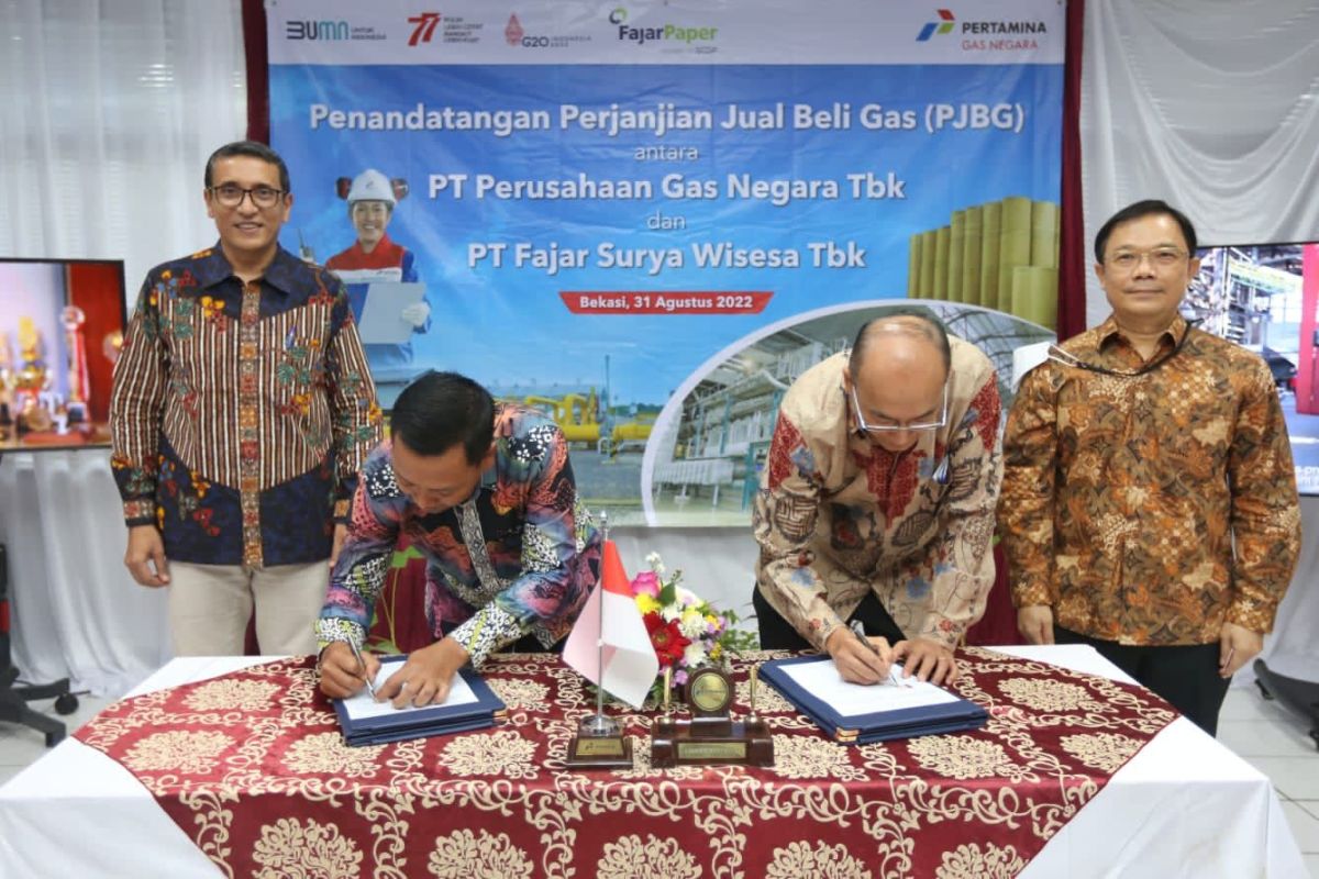 PGN salurkan Gas Bumi 17.5 BBTUD ke Fajar Paper