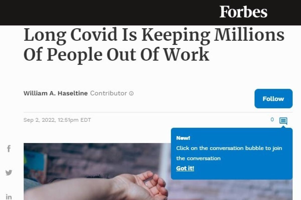 Forbes: Long COVID buat jutaan warga AS kehilangan pekerjaan