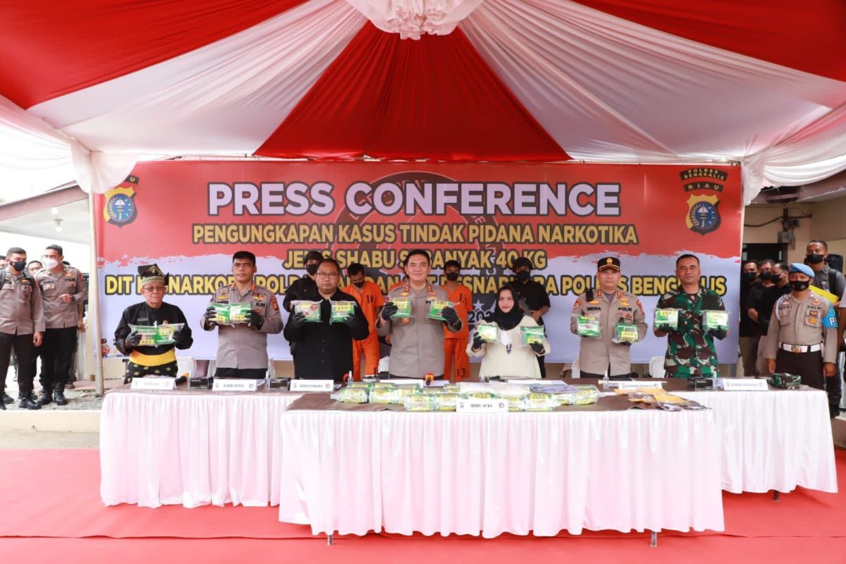 Polisi Riau gagalkan peredaran 40 kilogram sabu di perairan Bengkalis