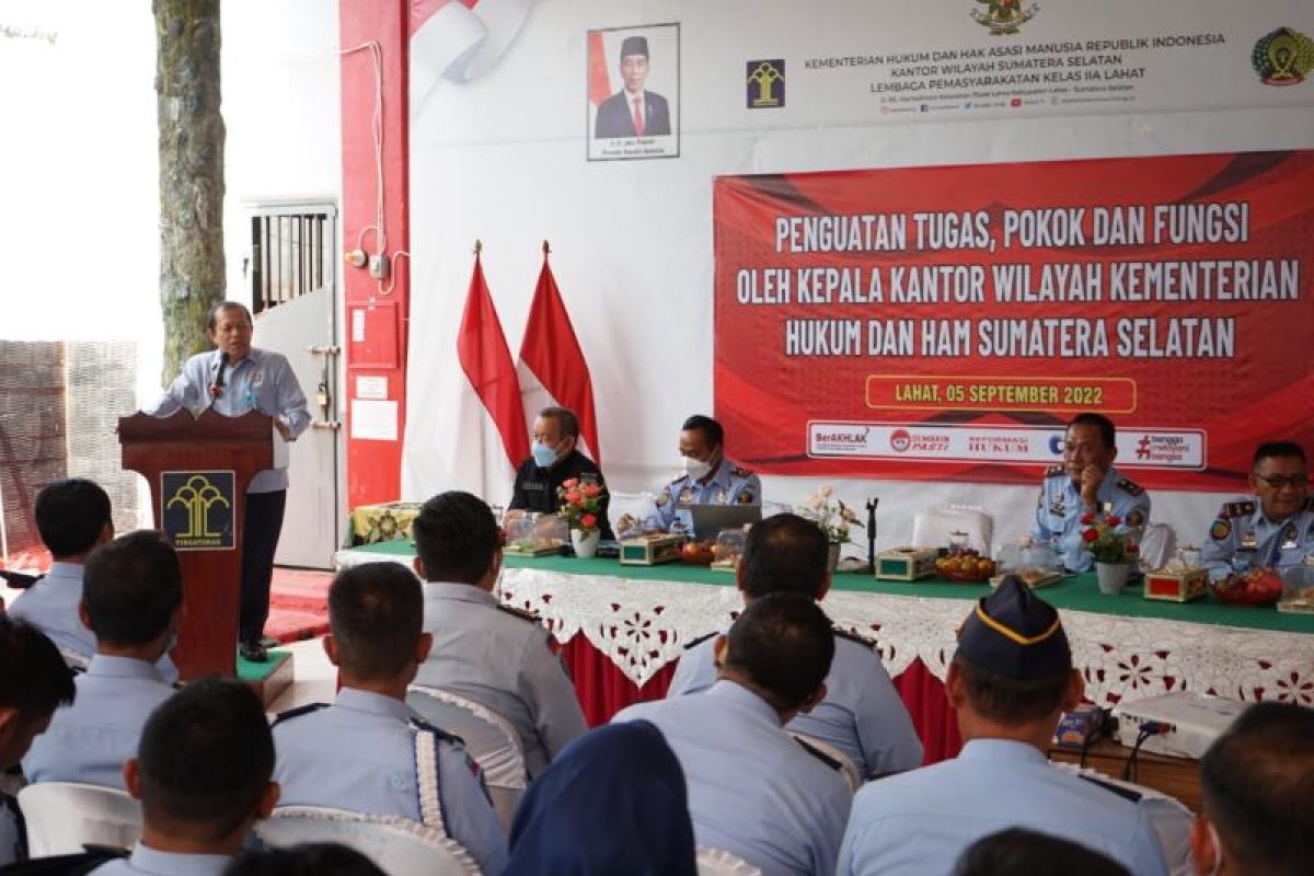 Kakanwil Kemenkumham Sumsel: Jangan ada WBP yang melarikan diri