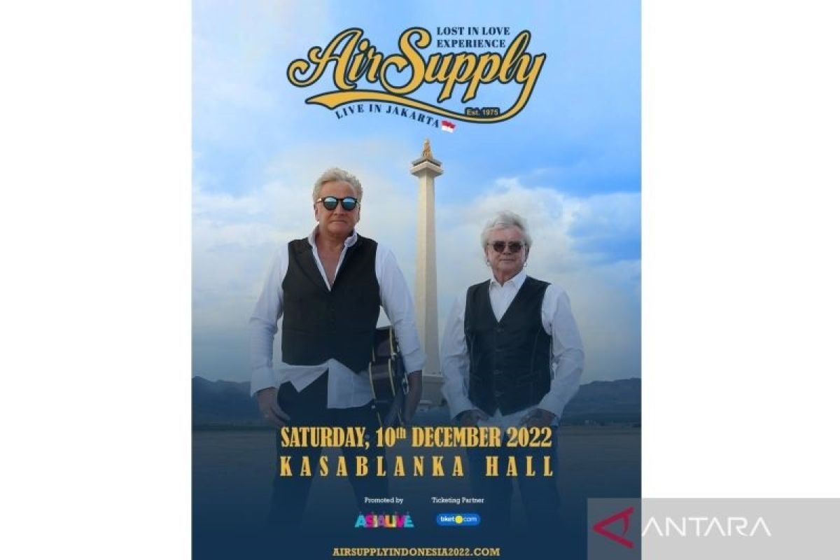 Air Supply bakal manggung di Jakarta pada 10 Desember 2022