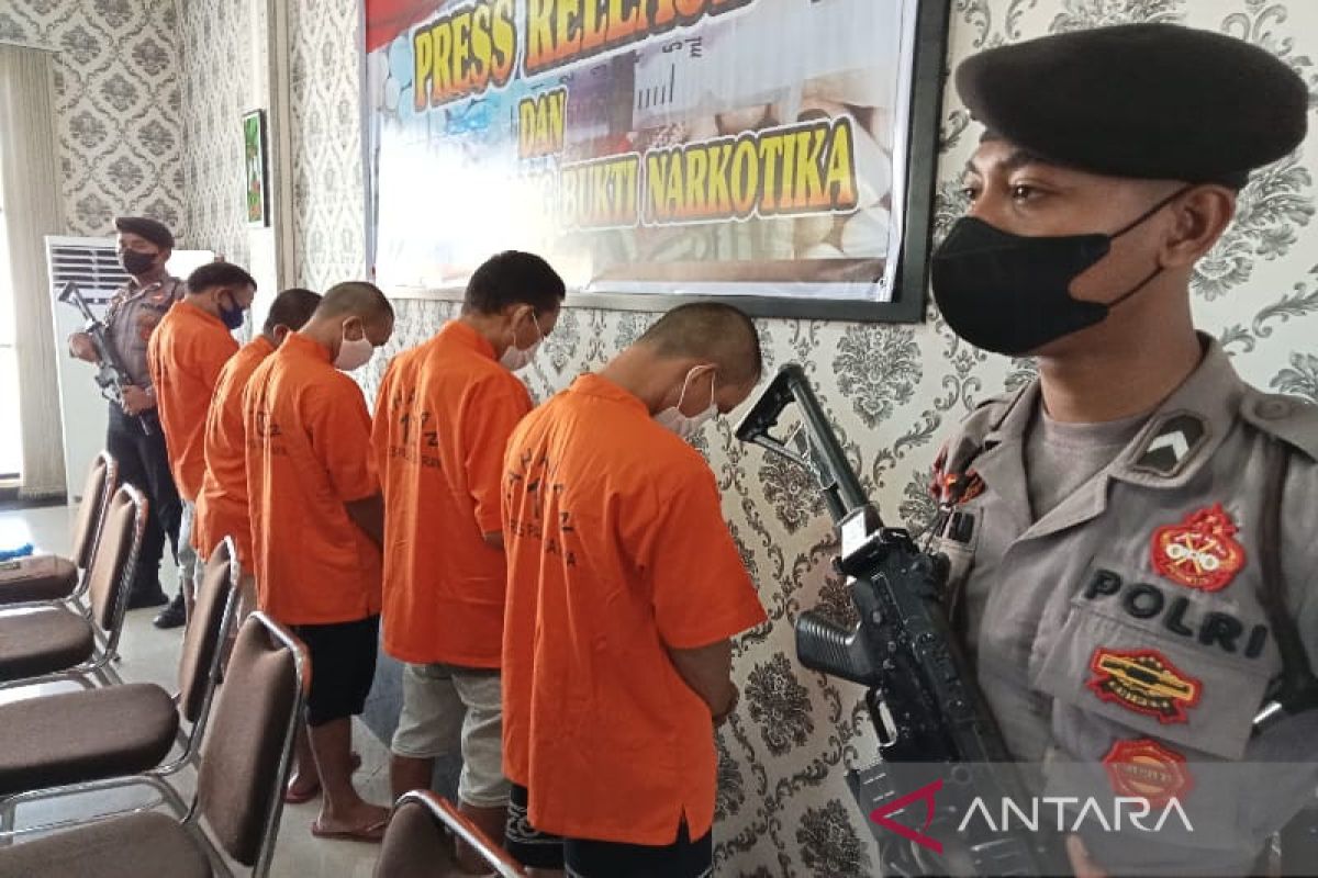 Lima orang pengedar sabu di Palangka Raya terancam 20 tahun penjara