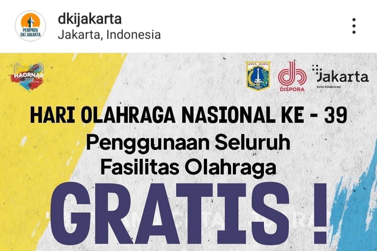 Haornas ke-39, DKI gratiskan penggunaan fasilitas olahraga